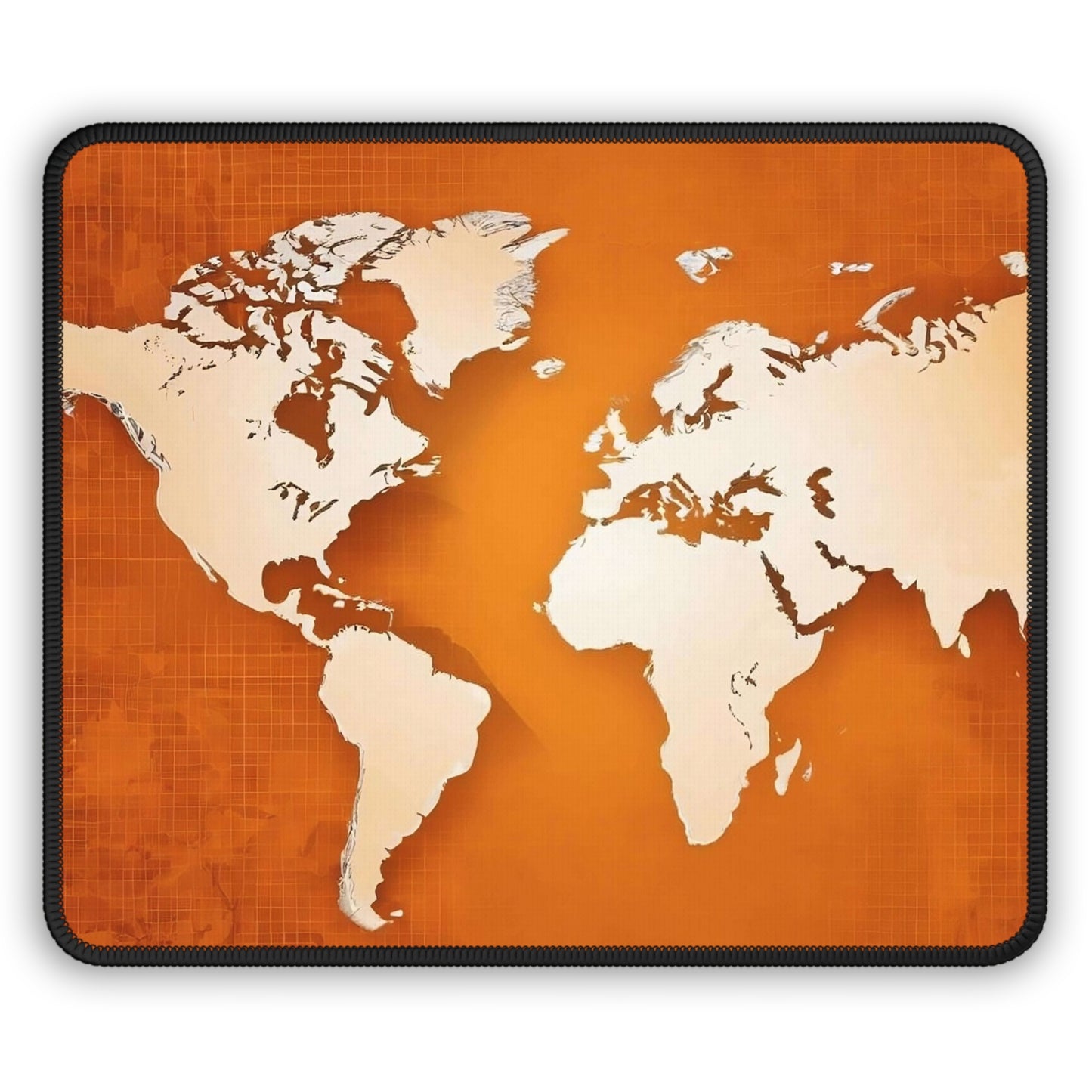 Orange World Map Mouse Pad