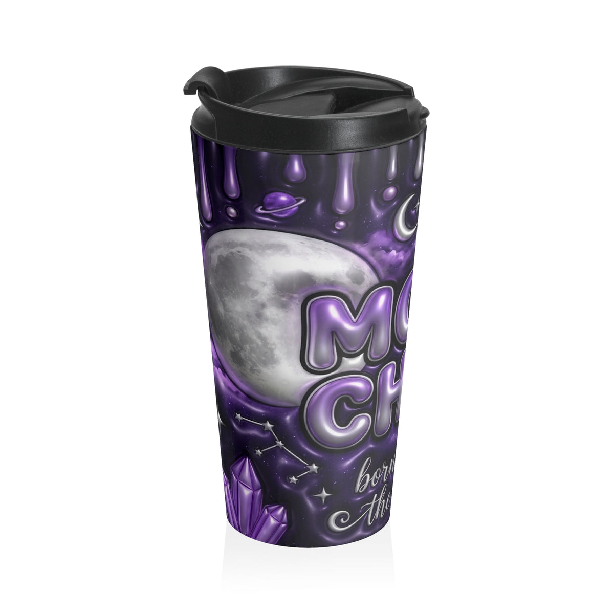 Moon Child Born Under the Moon Purple Stainless Steel Travel Mug