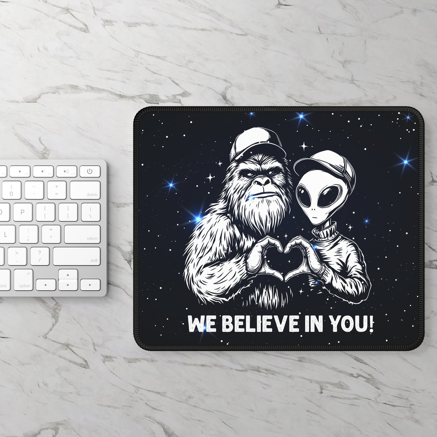 We Believe In You! Bigfoot & Alien Mouse Pad