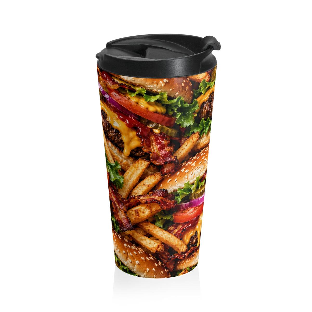 Bacon Cheeseburger Overload Stainless Steel Travel Mug