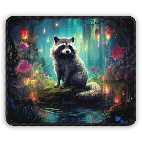 Enchanted Raccoon Forest Mouse Pad