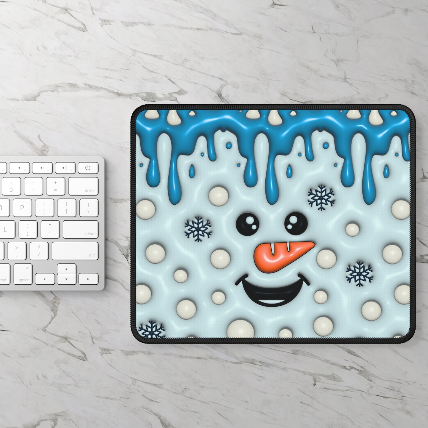 Melty Snowman Smile Mouse Pad