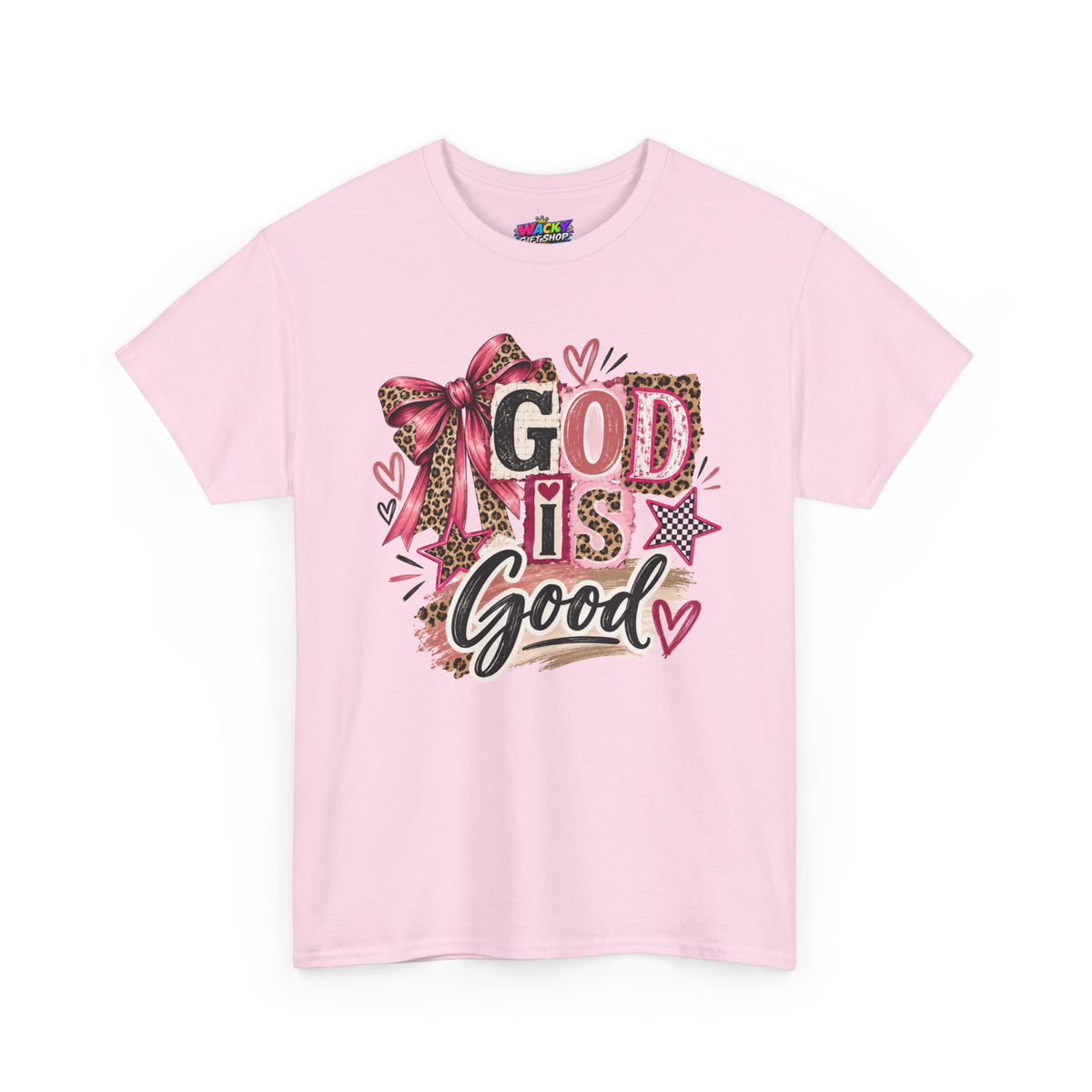 God Is Good Leopard Bow Christian T-Shirt