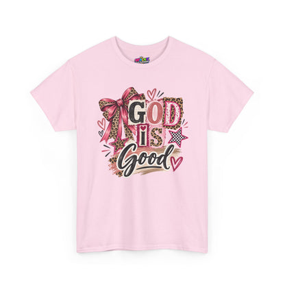 God Is Good Leopard Bow Christian T-Shirt