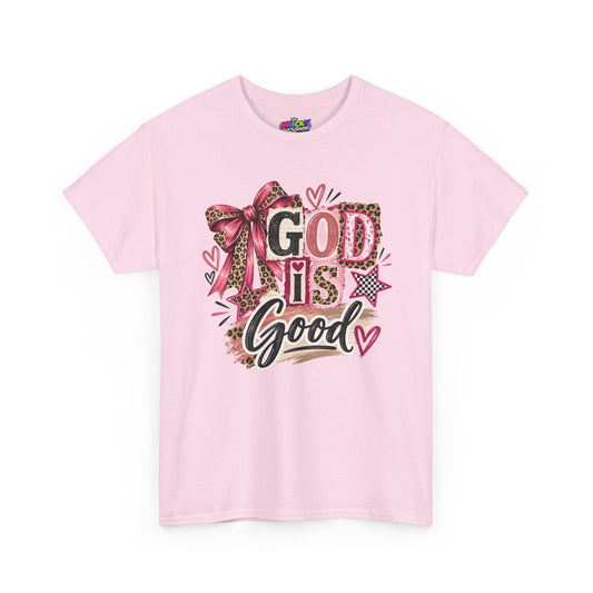 God Is Good Leopard Bow Christian T-Shirt