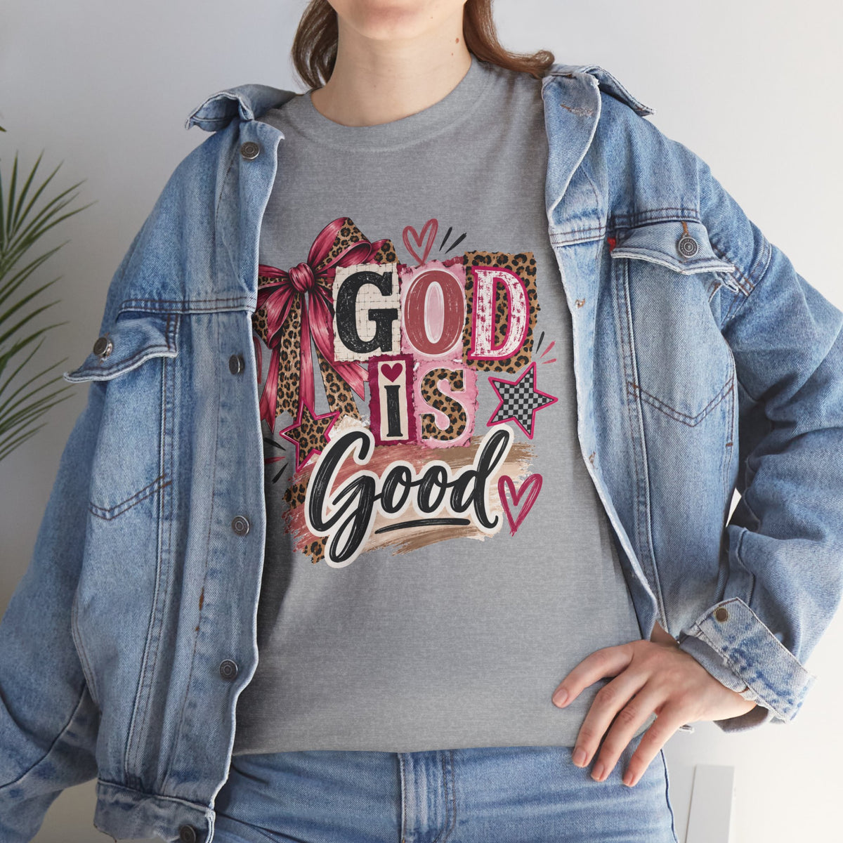 God Is Good Leopard Bow Christian T-Shirt