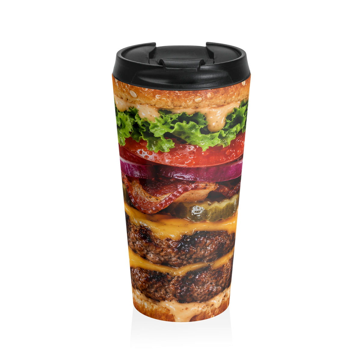 Double Bacon Cheeseburger Stainless Steel Travel Mug