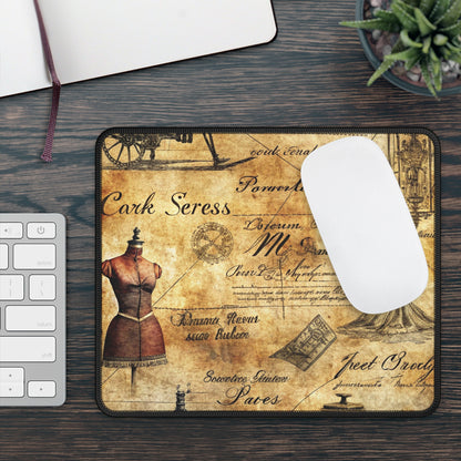 Vintage Dressmaker Blueprint Mouse Pad