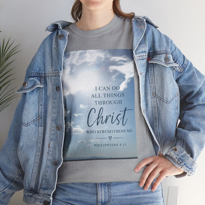 Through Christ Philippians 4:13 Christian T-Shirt