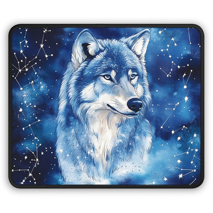 Midnight Constellation Wolf Mouse Pad