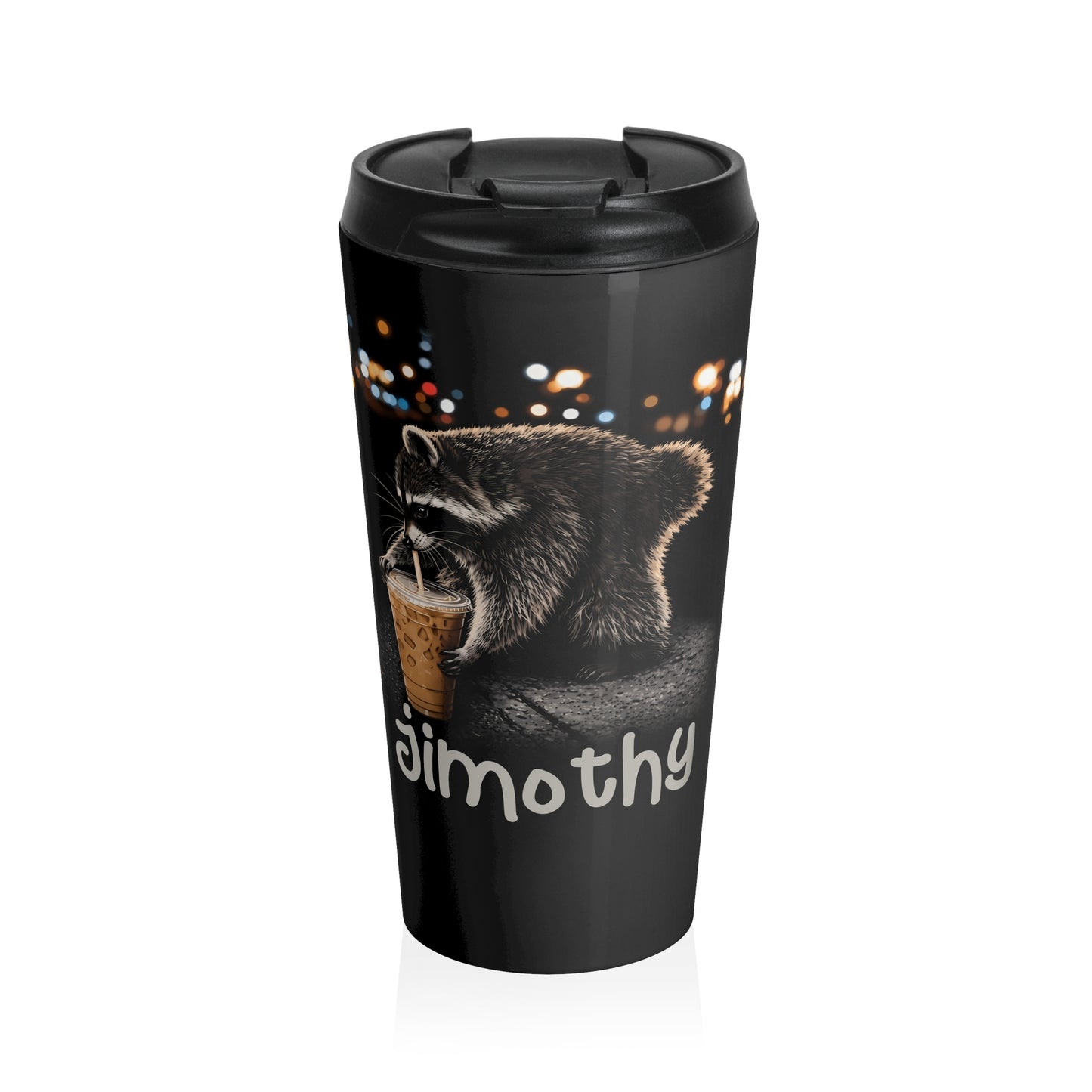 Jimothy the Coffee Bandit Stainless Steel Travel Mug (15oz)