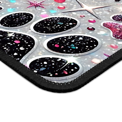 Glitter Paw Prints Mouse Pad
