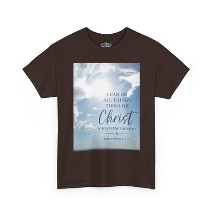 Through Christ Philippians 4:13 Christian T-Shirt