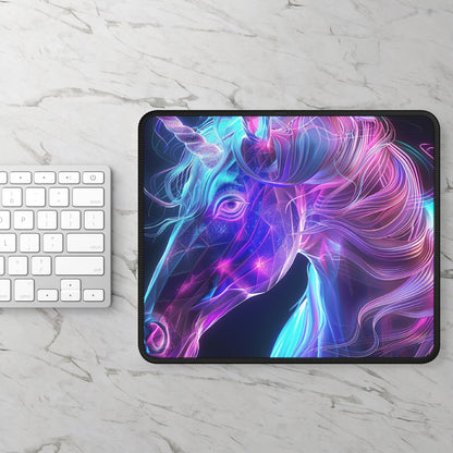 Galactic Unicorn Mouse Pad – 9x7 Neoprene Desk Mat with Neon Fantasy Design