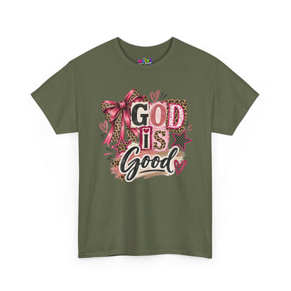 God Is Good Leopard Bow Christian T-Shirt