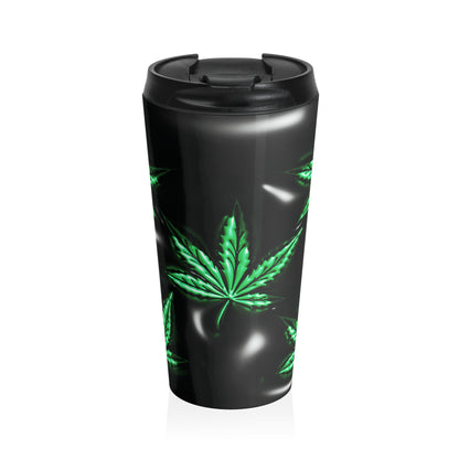 Neon Leaf Mug – 15oz Stainless Steel Travel Cup