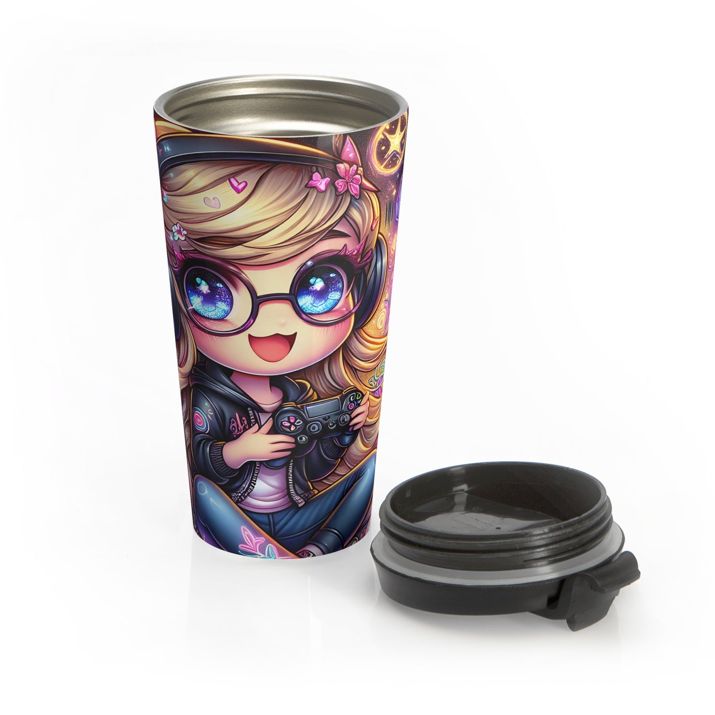 Chibi Gamer Girl Travel Mug