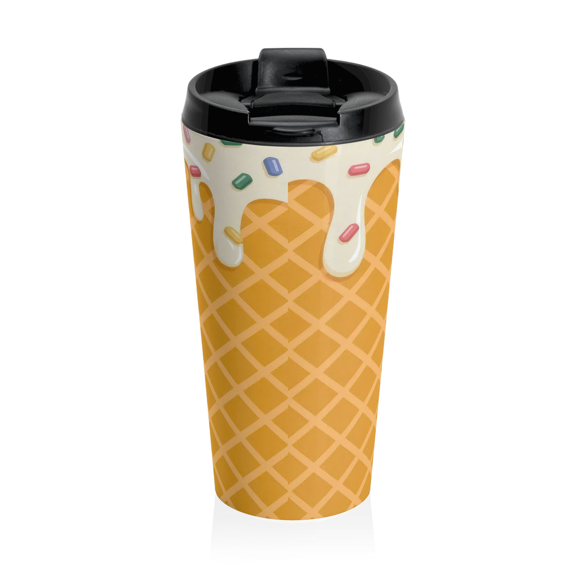 Sprinkled Waffle Cone Stainless Steel Travel Mug