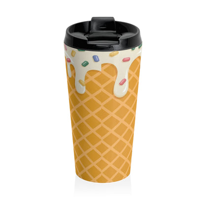 Sprinkled Waffle Cone Stainless Steel Travel Mug