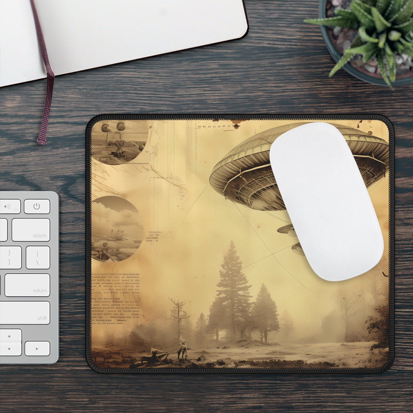 Retro Sky Vessel Mouse Pad