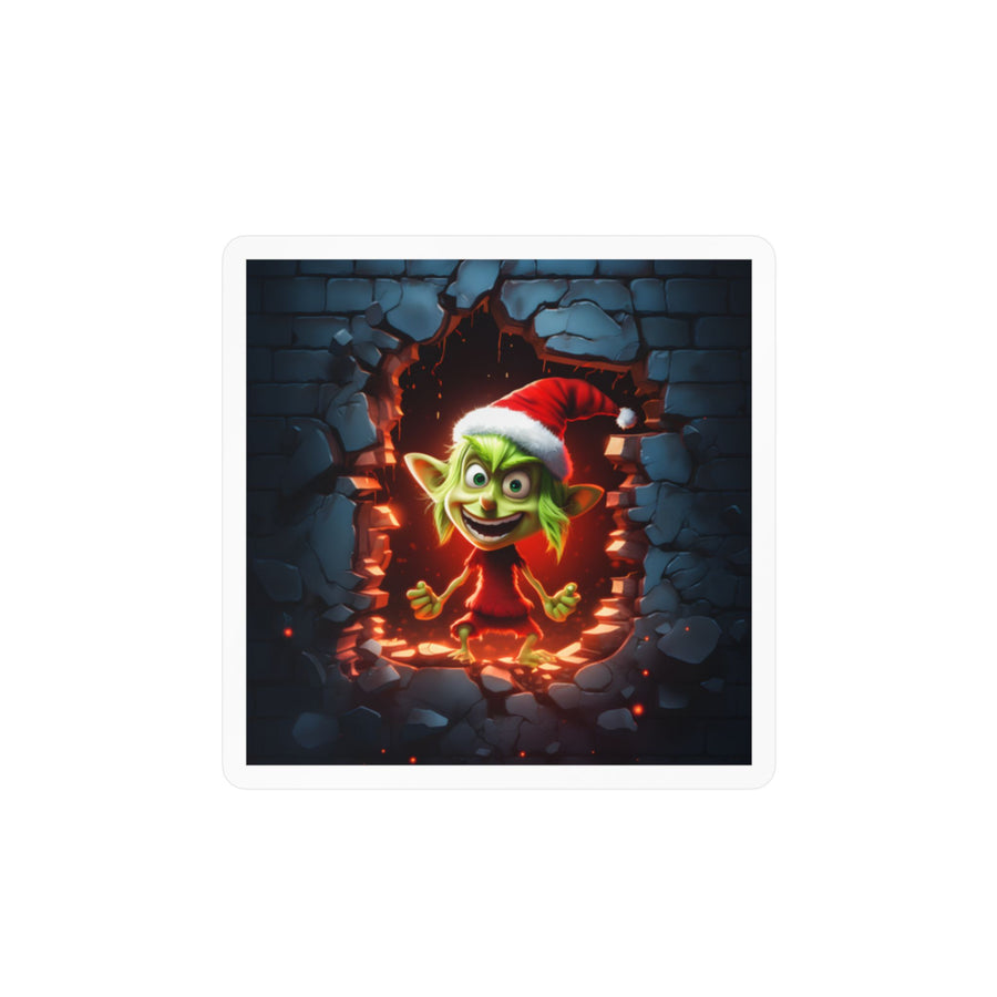 Christmas Wall Goblin Kiss-Cut Vinyl Sticker