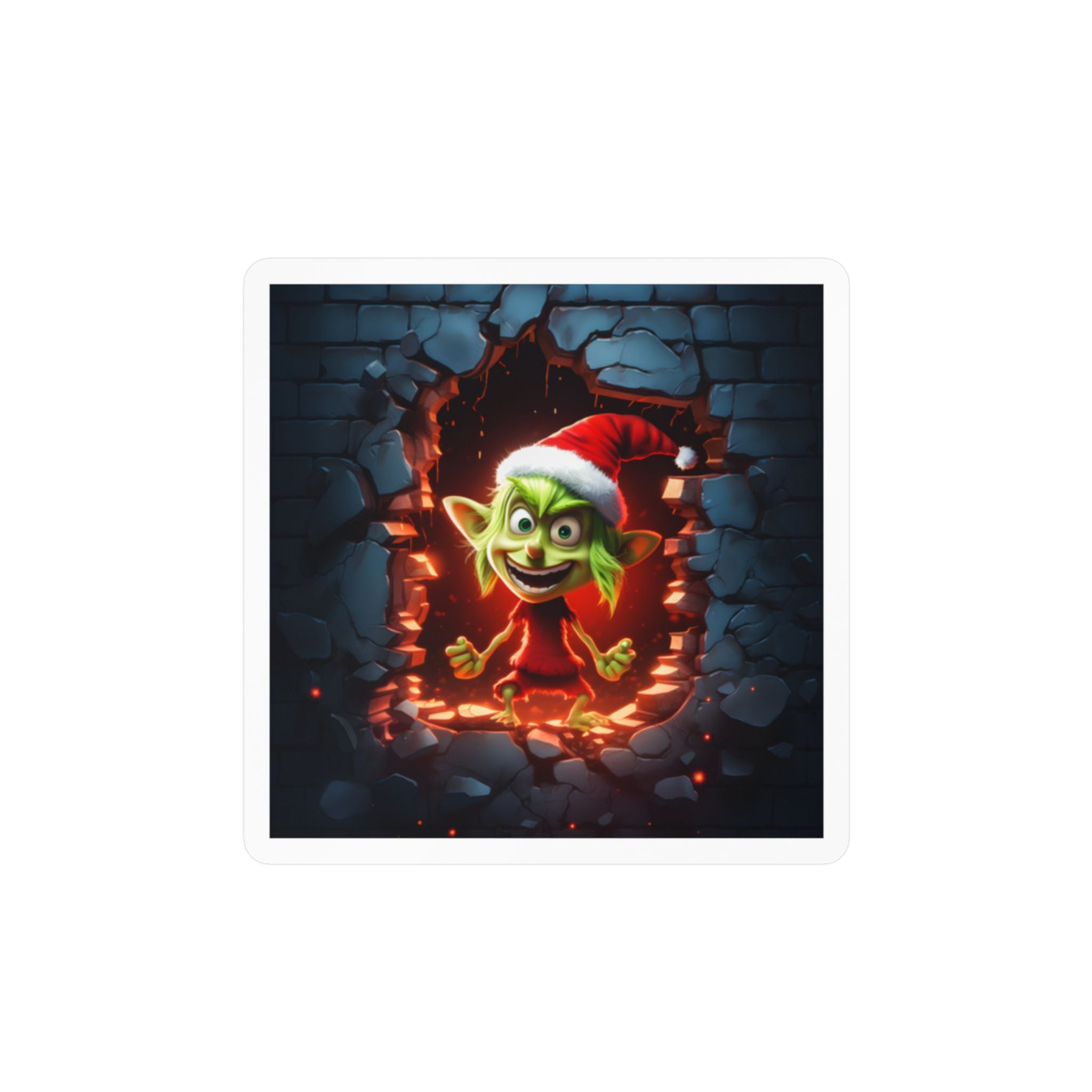 Christmas Wall Goblin Kiss-Cut Vinyl Sticker