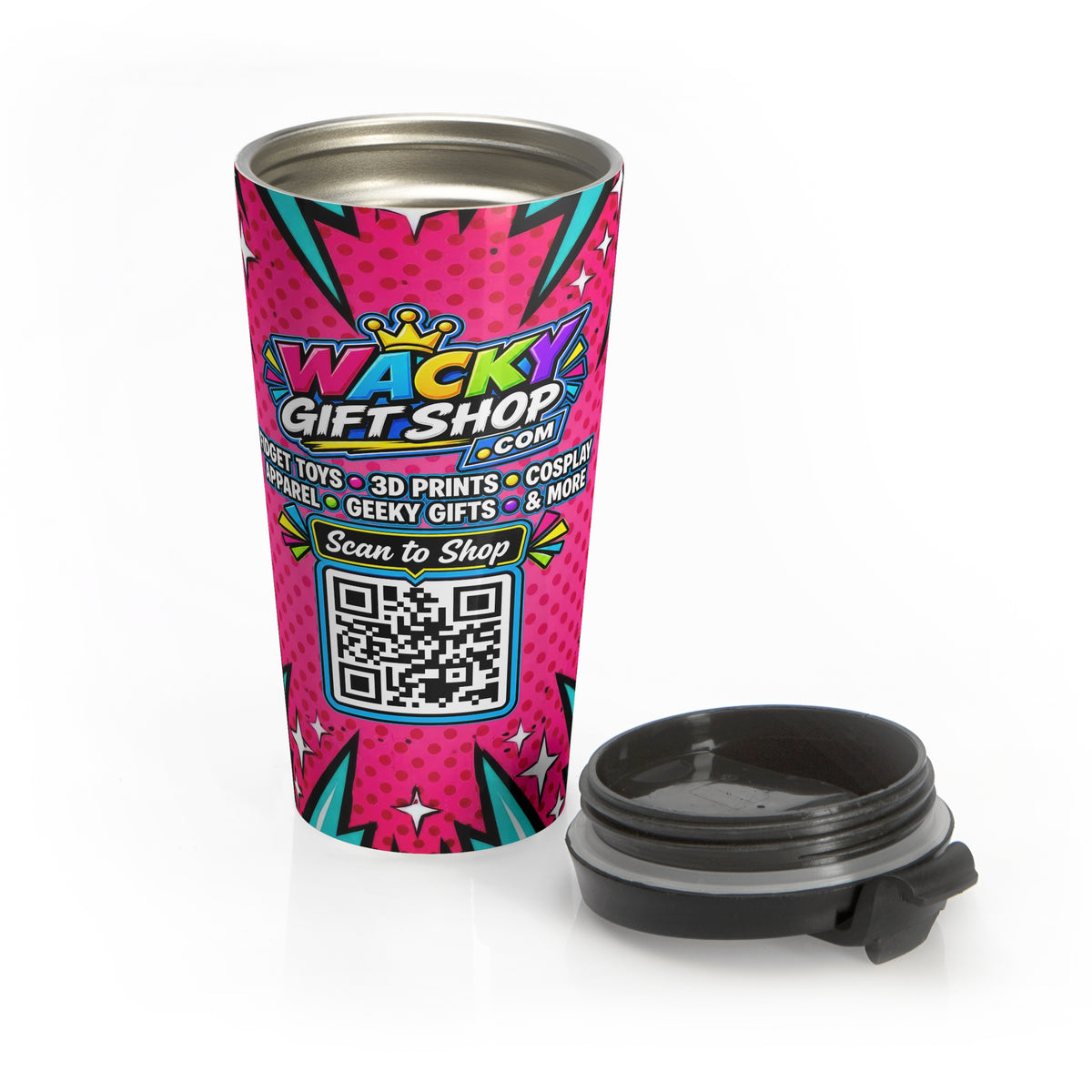 Official WackyGiftShop Pop Art Stainless Steel Travel Mug