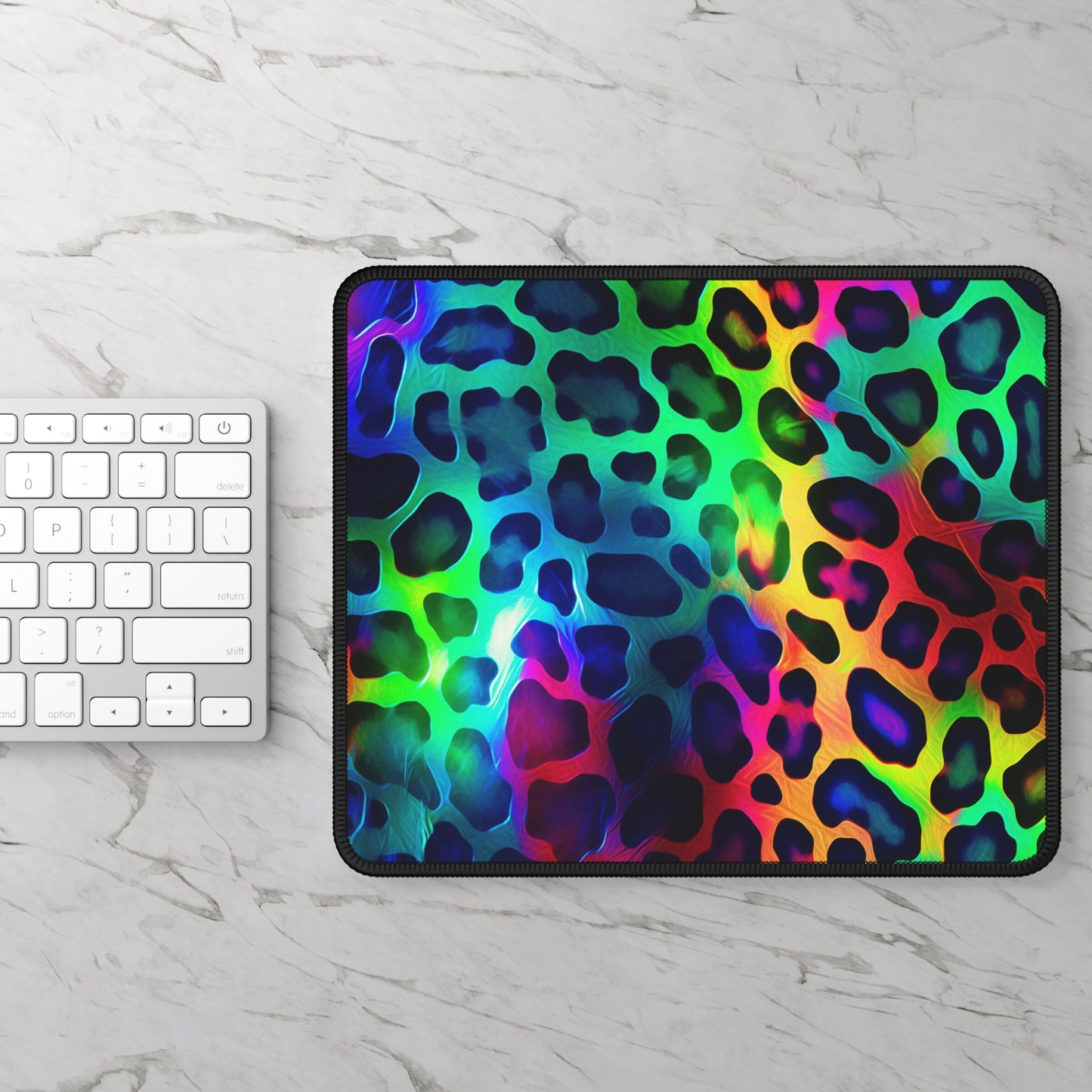 Neon Leopard Print Mouse Pad