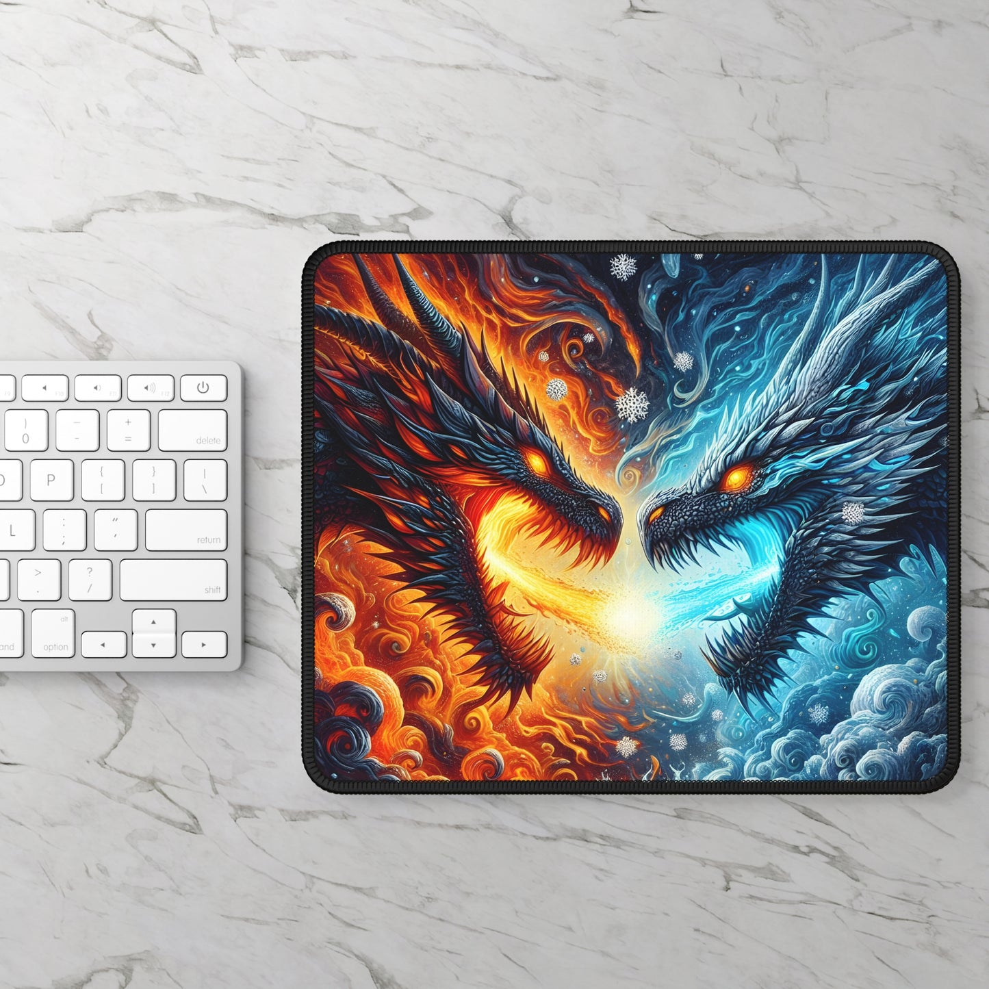 Fire & Ice Dragons Mouse Pad