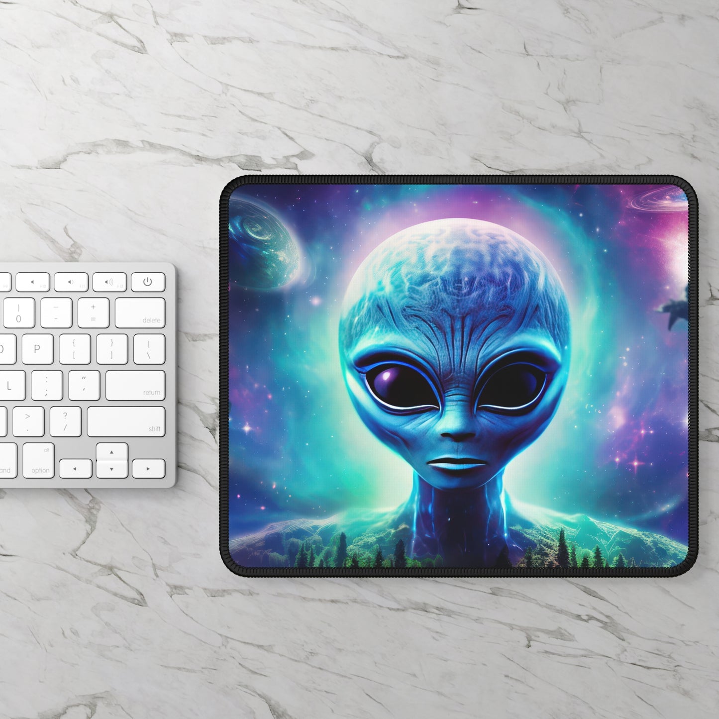 Galactic Guardian Alien Mouse Pad