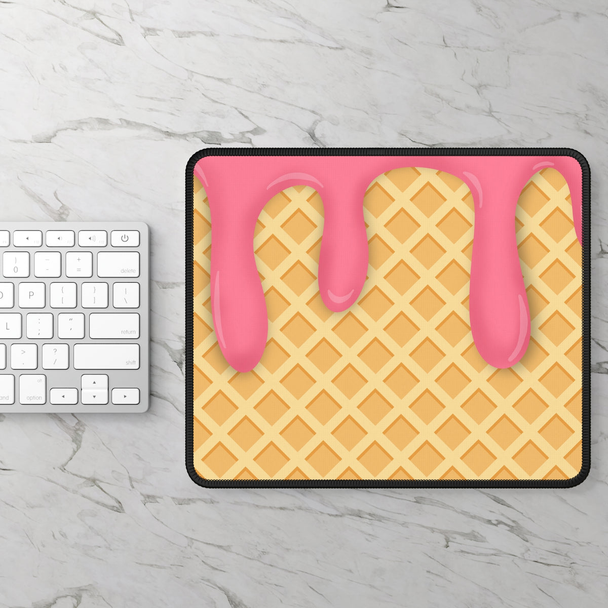 Strawberry Ice Cream Drip Mouse Pad