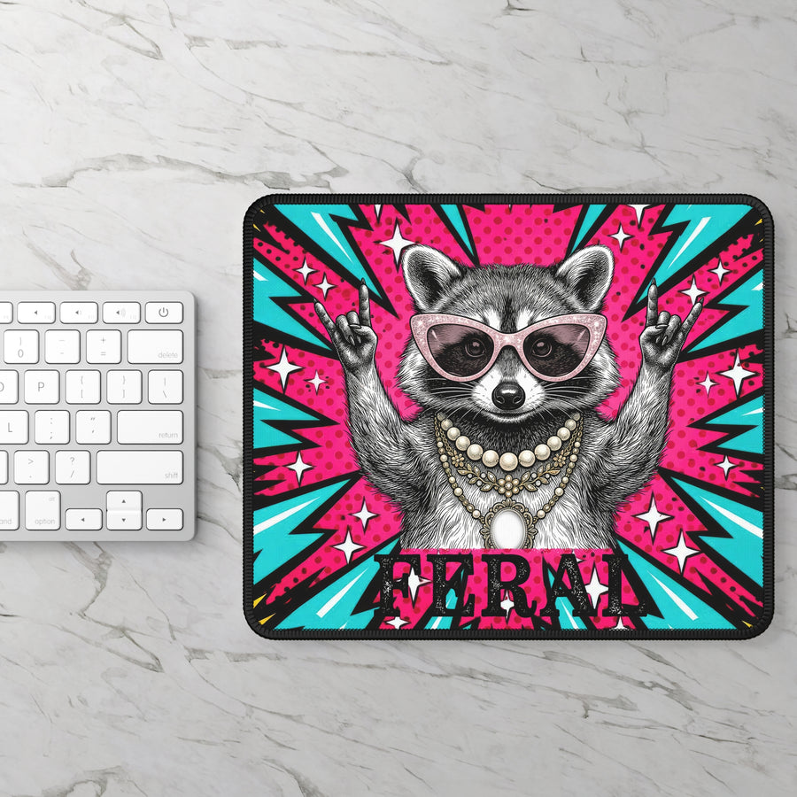 Feral Raccoon Pop Art Mouse Pad