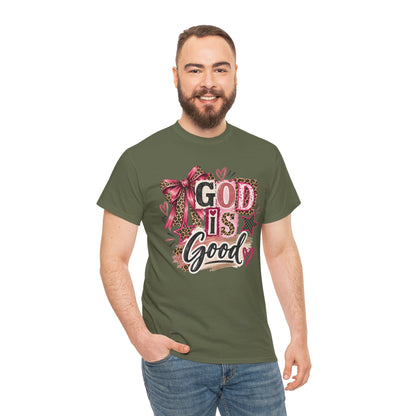 God Is Good Leopard Bow Christian T-Shirt
