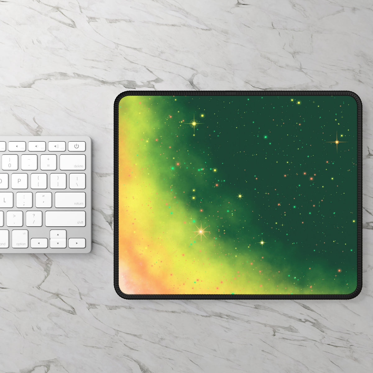 Emerald Aurora Galaxy Mouse Pad