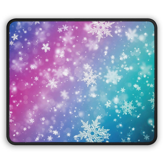 Aurora Snowfall Glow Mouse Pad