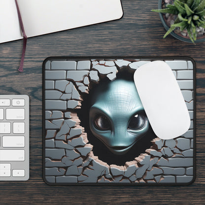 Alien Peeking Through the Wall Mouse Pad