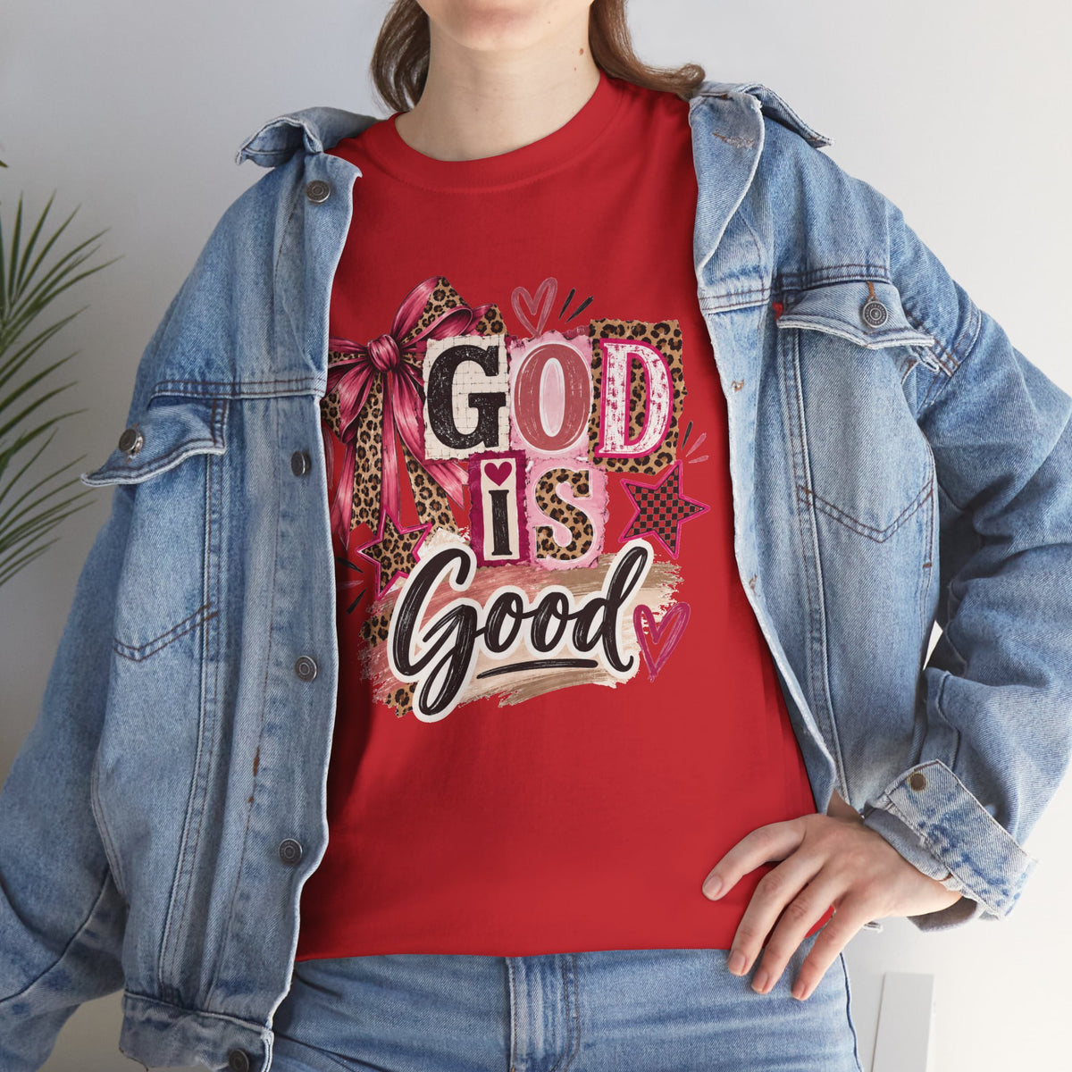 God Is Good Leopard Bow Christian T-Shirt