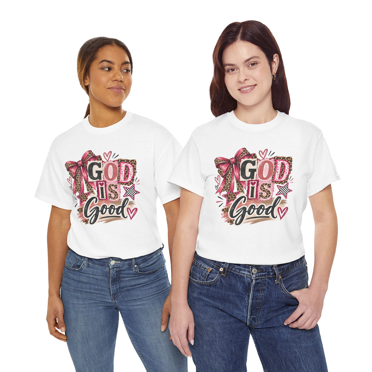 God Is Good Leopard Bow Christian T-Shirt