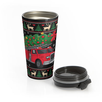 Fire Truck Christmas Travel Mug
