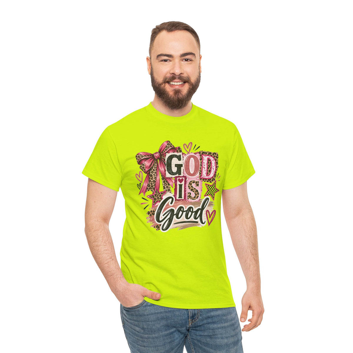 God Is Good Leopard Bow Christian T-Shirt