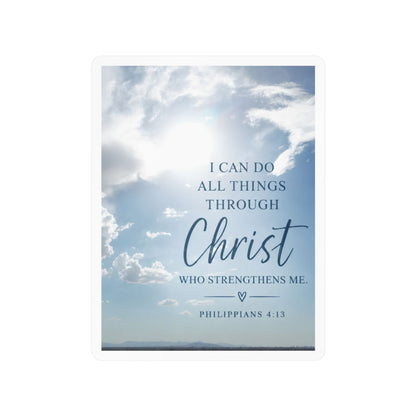 Philippians 4:13 Christian Faith Kiss-Cut Vinyl Sticker