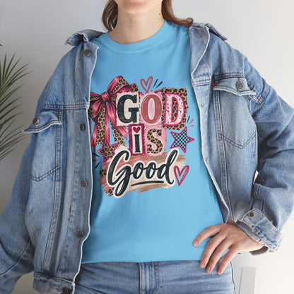 God Is Good Leopard Bow Christian T-Shirt