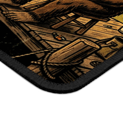 Bigfoot and Alien Fishing Mouse Pad