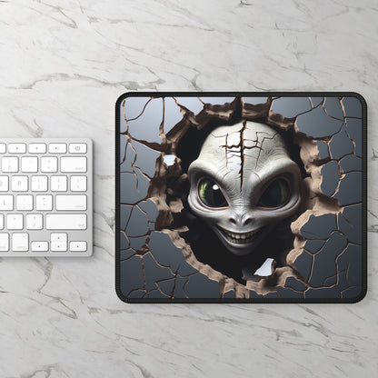 Alien Peeking Through the Wall Mouse Pad