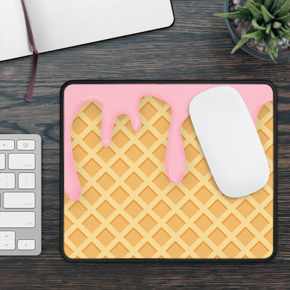 Strawberry Drip Waffle Mouse Pad
