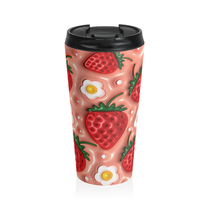 Strawberry & Eggs Stainless Steel Travel Mug