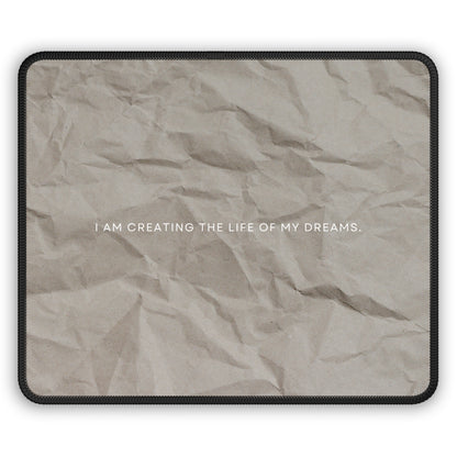 Life of My Dreams Mouse Pad – 9x7 Neoprene Desk Mat with Minimalist Motivational Quote Design