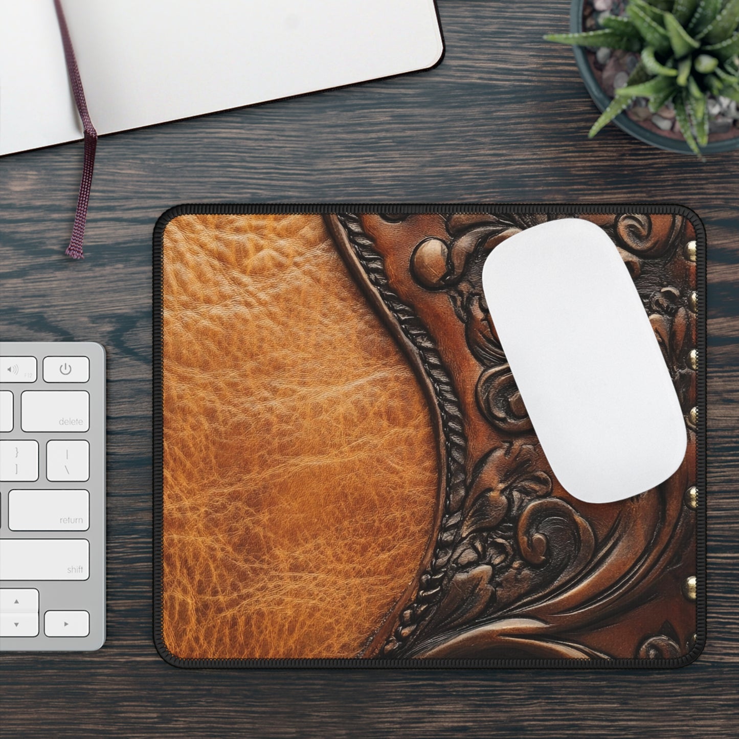 Tooled Leather Western Mouse Pad