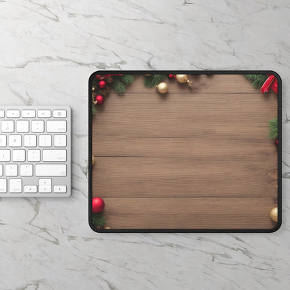 Festive Wood Holiday Mouse Pad