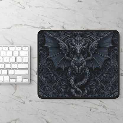 Midnight Obsidian Dragon Mouse Pad